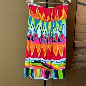 Joy Joy Strapless Colorful Dress Size Large